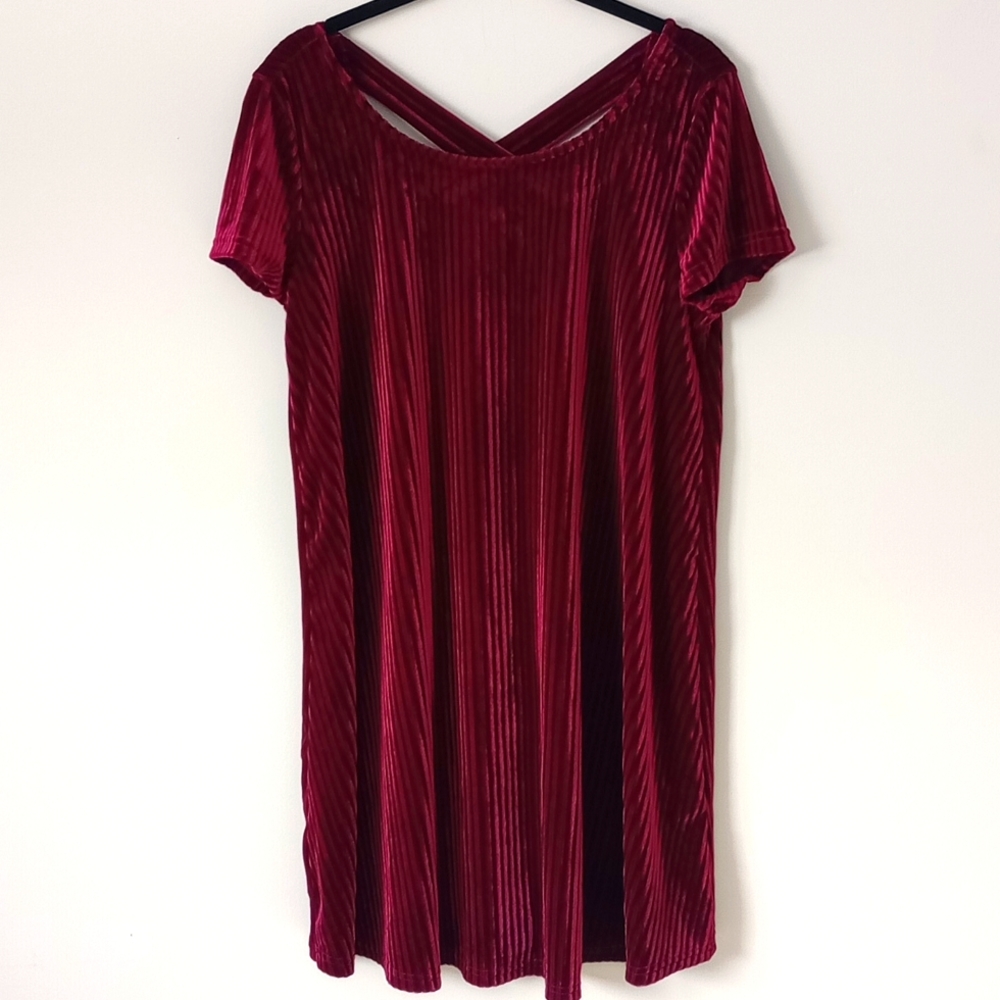 She and sky velvet dress